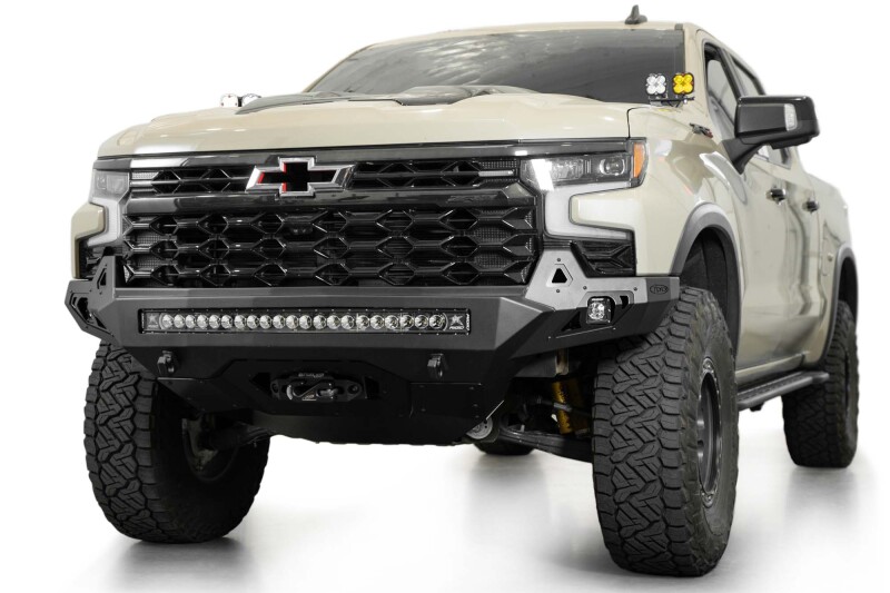 Chevrolet Silverado 1500 ZR2 Bumper - Front - Addictive Desert Designs - Stealth Fighter - Hammer Black - `25-`26